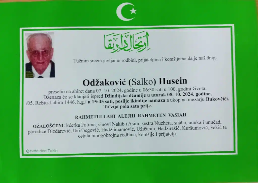 Preminuo je Odžaković Husein preminuo je odžaković husein