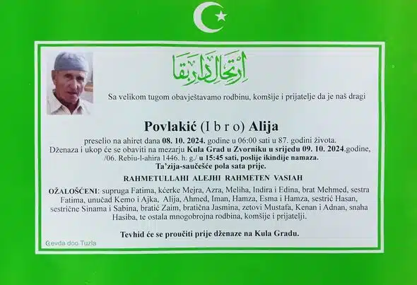 Preminuo je Povlakić Alija preminuo je povlakić alija