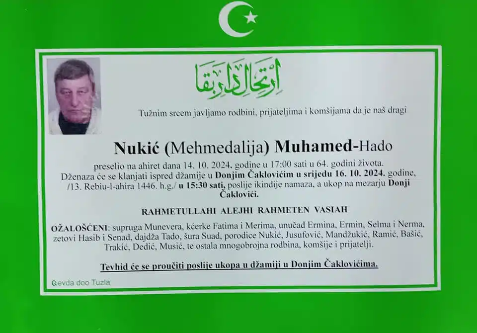 preminuo je nukić muhamed-hado