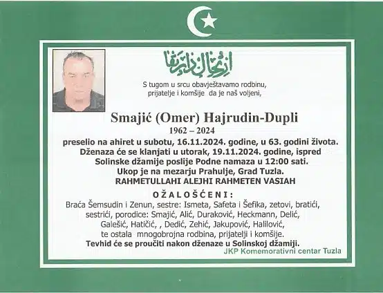 Preminuo je Smajić Hajrudin-Dupli preminuo je smajić hajrudin-dupli