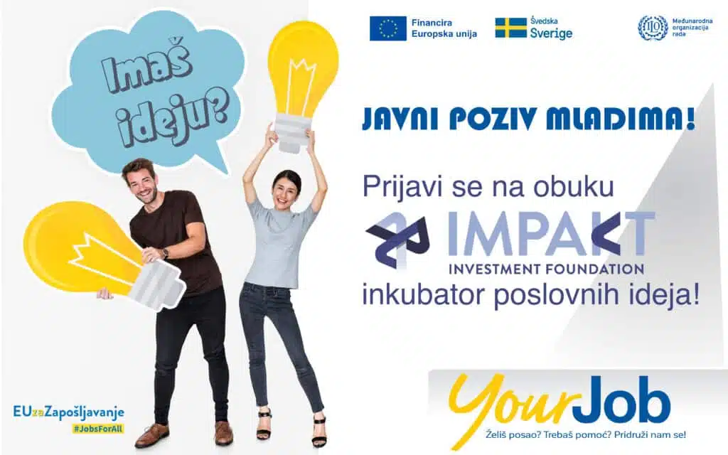 Javni poziv mladima za sudjelovanje na obuci Inkubator poslovnih ideja u Bosni i Hercegovini 