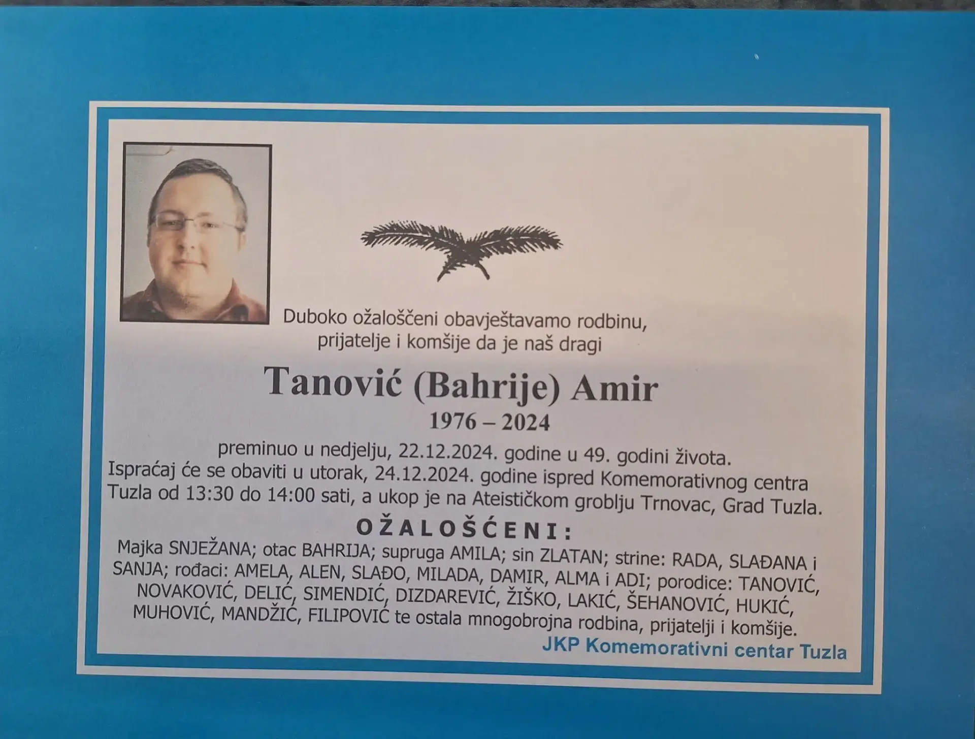 Preminuo je Amir Tanović