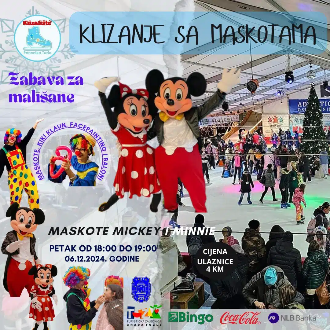 Klizanje s maskotama tuzlanskom klizalištu