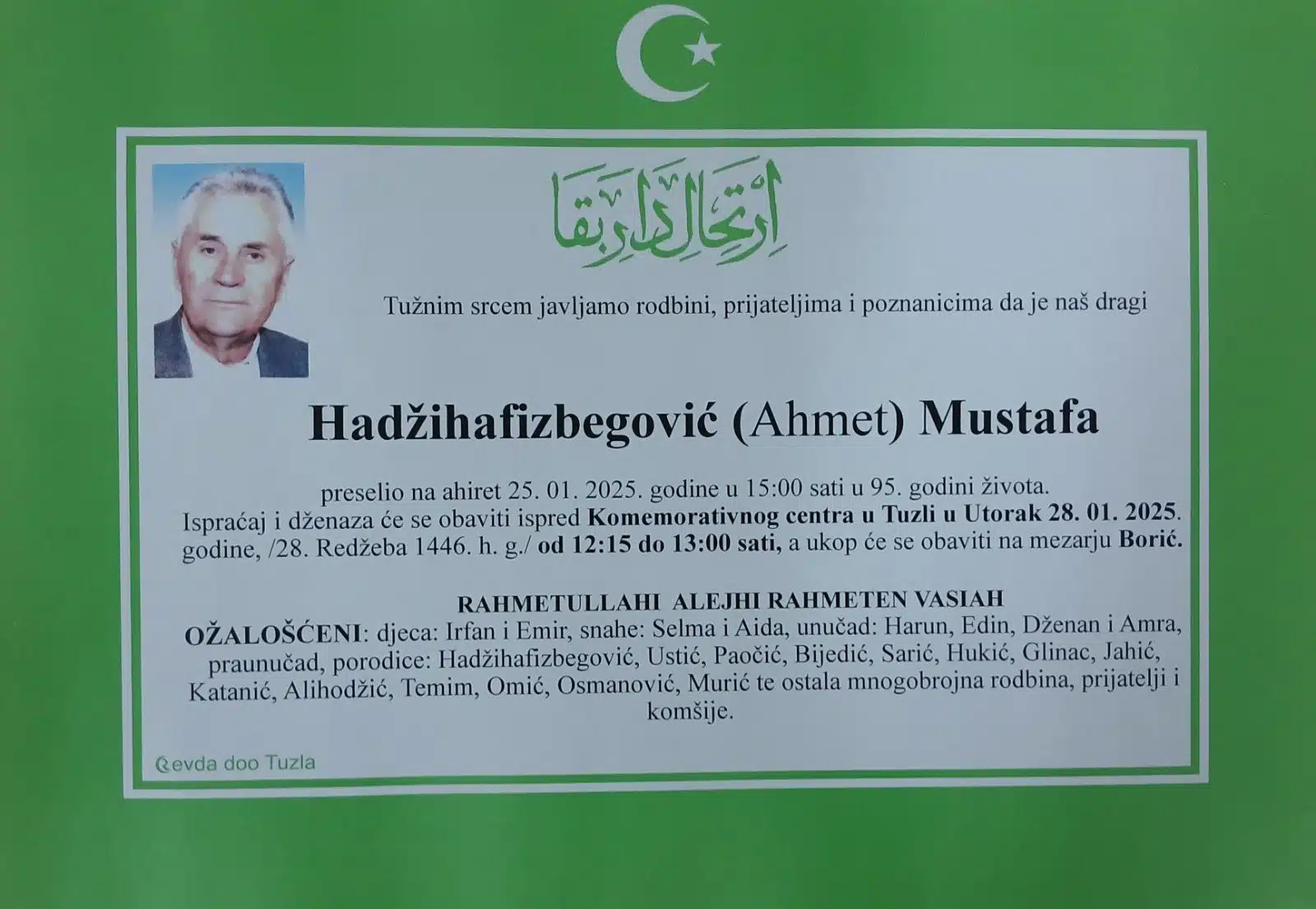 Preminuo je Mustafa Hadžihafizbegović