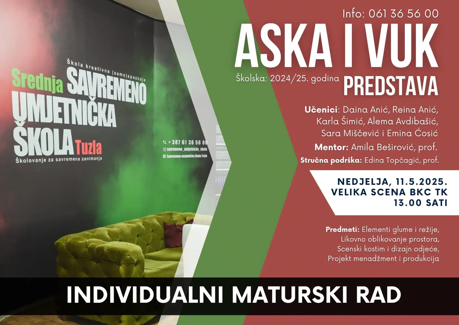 „Aska i vuk“ kroz viziju mladih umjetnica – maturski rad učenica iz Tuzle