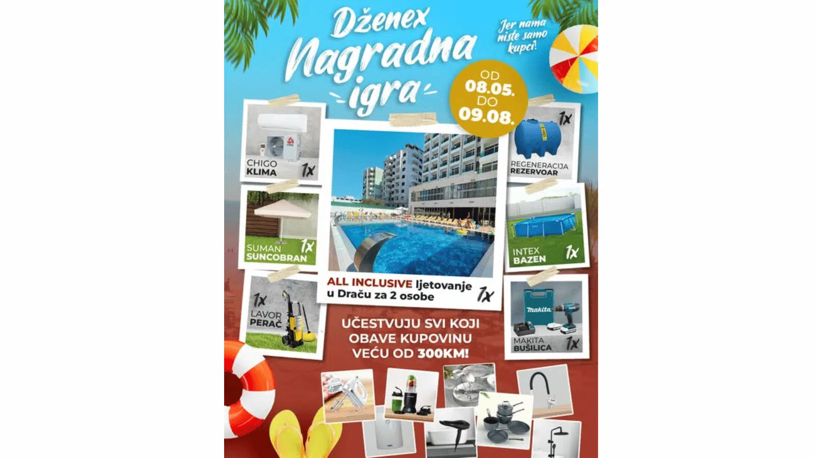 Velika ljetna nagradna igra u Dženexu – Osvoji ljetovanje iz snova i druge vrijedne nagrade!