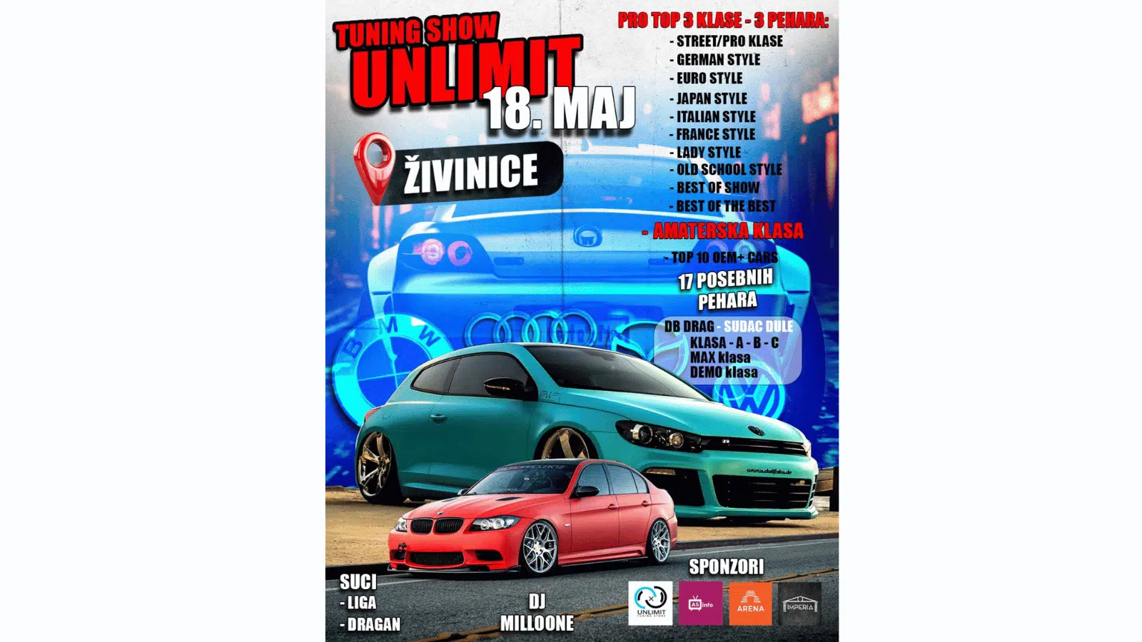 Spektakl u Živinicama: Tuning styling show UNLIMIT 2025. okuplja preko 400 automobila iz regije!