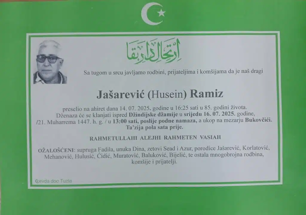 Preminuo je Jašarević Ramiz Preminuo je Jašarević Ramiz