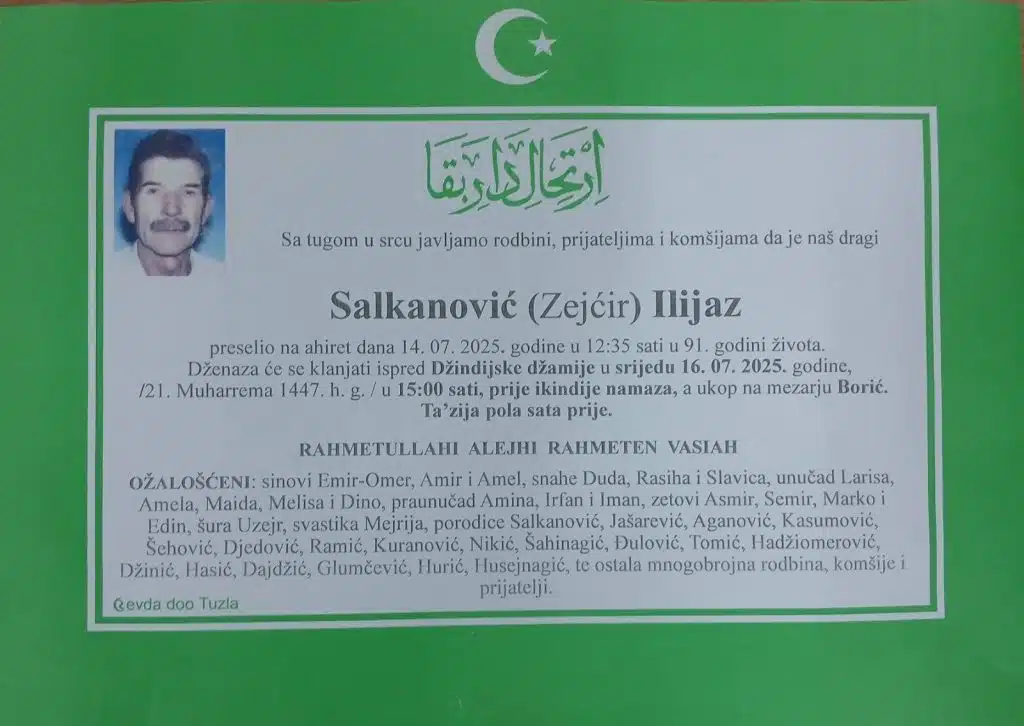 Preminuo je Salkanović Ilijaz Preminuo je Salkanović Ilijaz