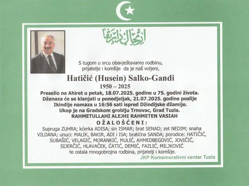 Preminuo je Salko Hatičić Gandi