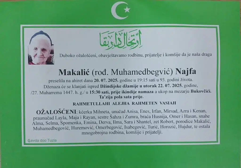 Preminula je Najfa Makalić