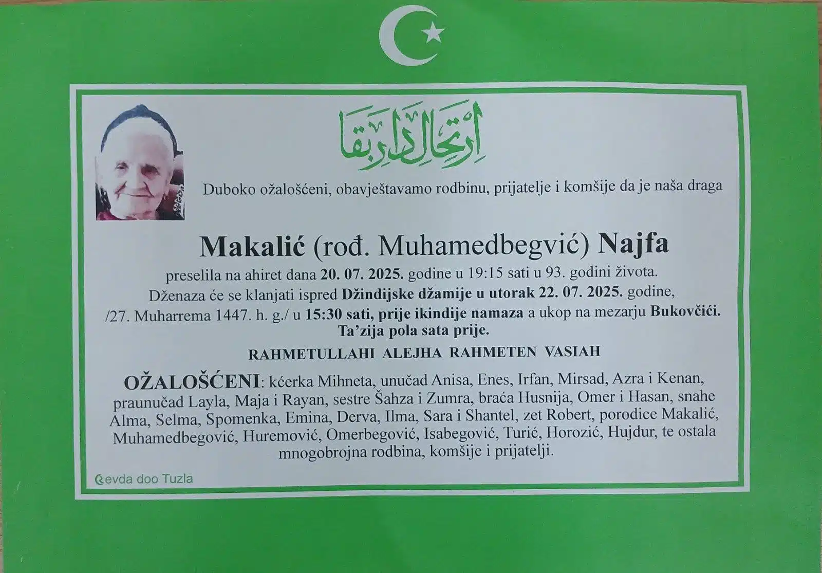 Preminula je Najfa Makalić