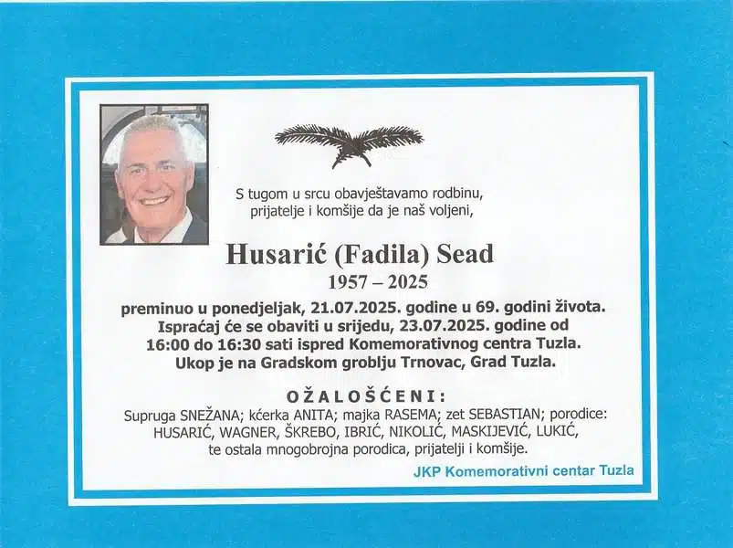 Preminuo je Sead Husarić
