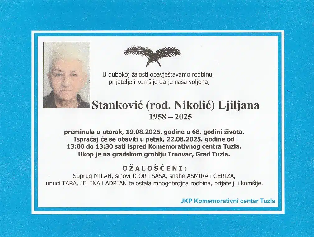 Preminula je Stanković Ljiljana