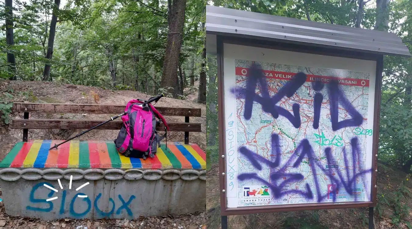 Vandali oskrnavili “Stazu velikana” na izletištu Ilinčica