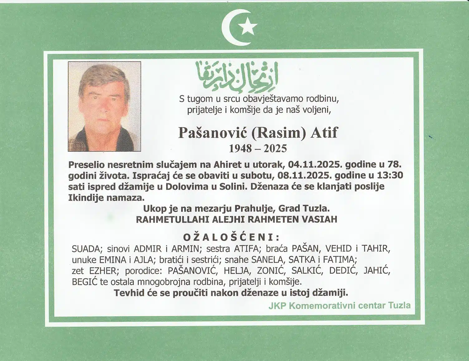 Preminuo je Atif Pašanović