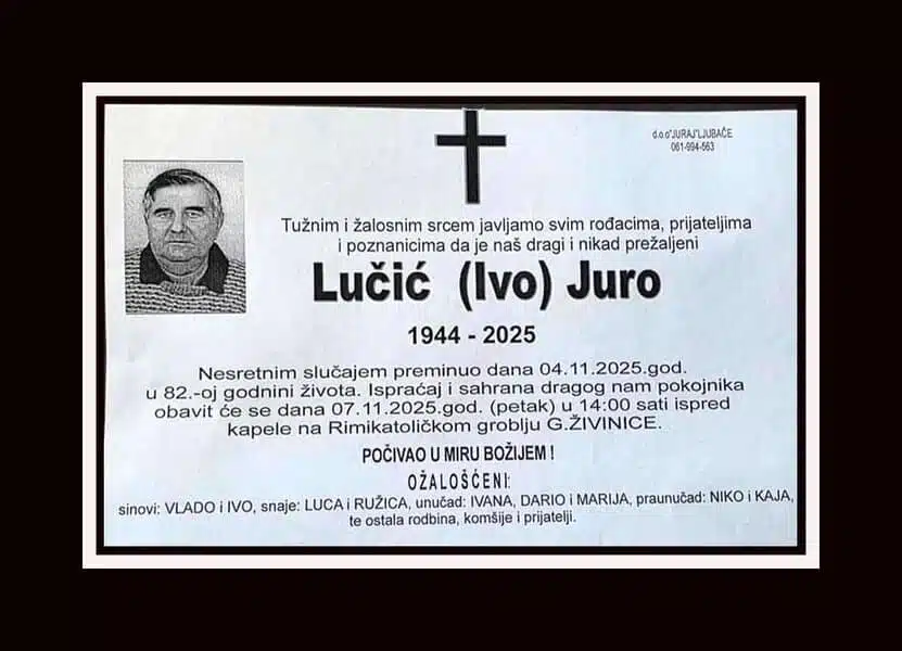 Preminuo je Juro Lučić