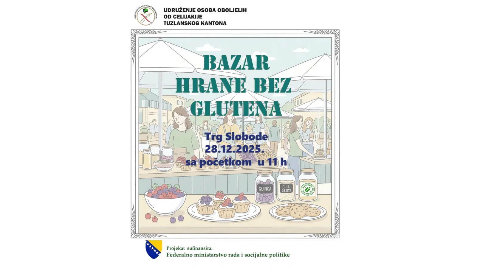 Najavljen Bazar bezglutenske hrane u Tuzli: Podrška osobama s celijakijom i promocija zdrave ishrane