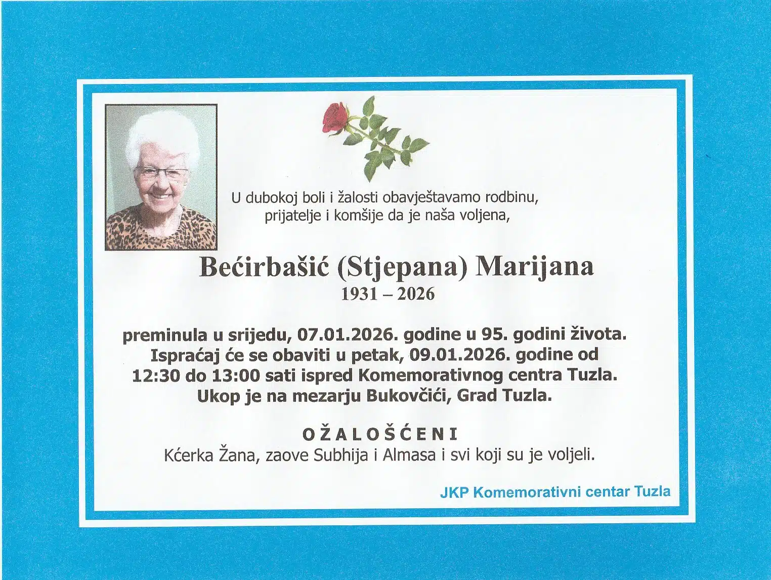 Preminula je Marijana Bećirbašić