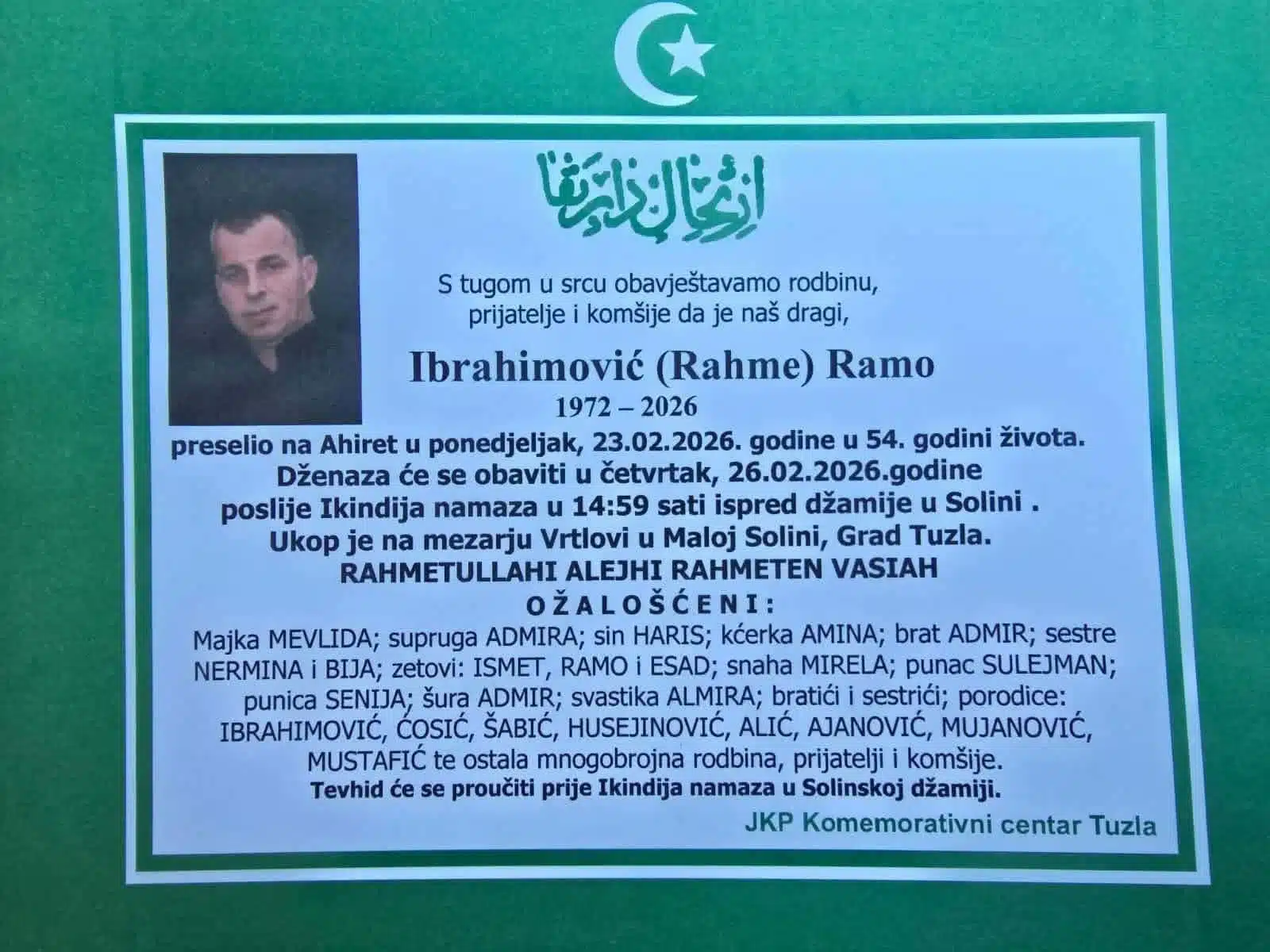 Preminuo je Ramo Ibrahimović