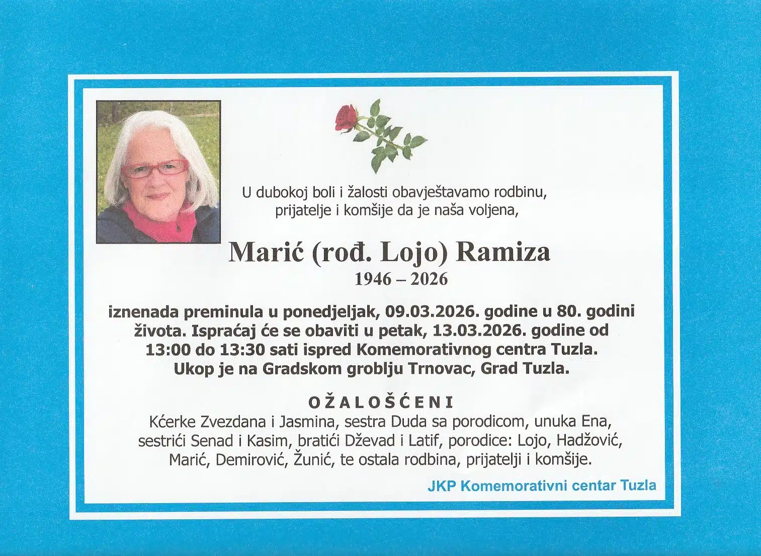 Preminula je Ramiza Marić