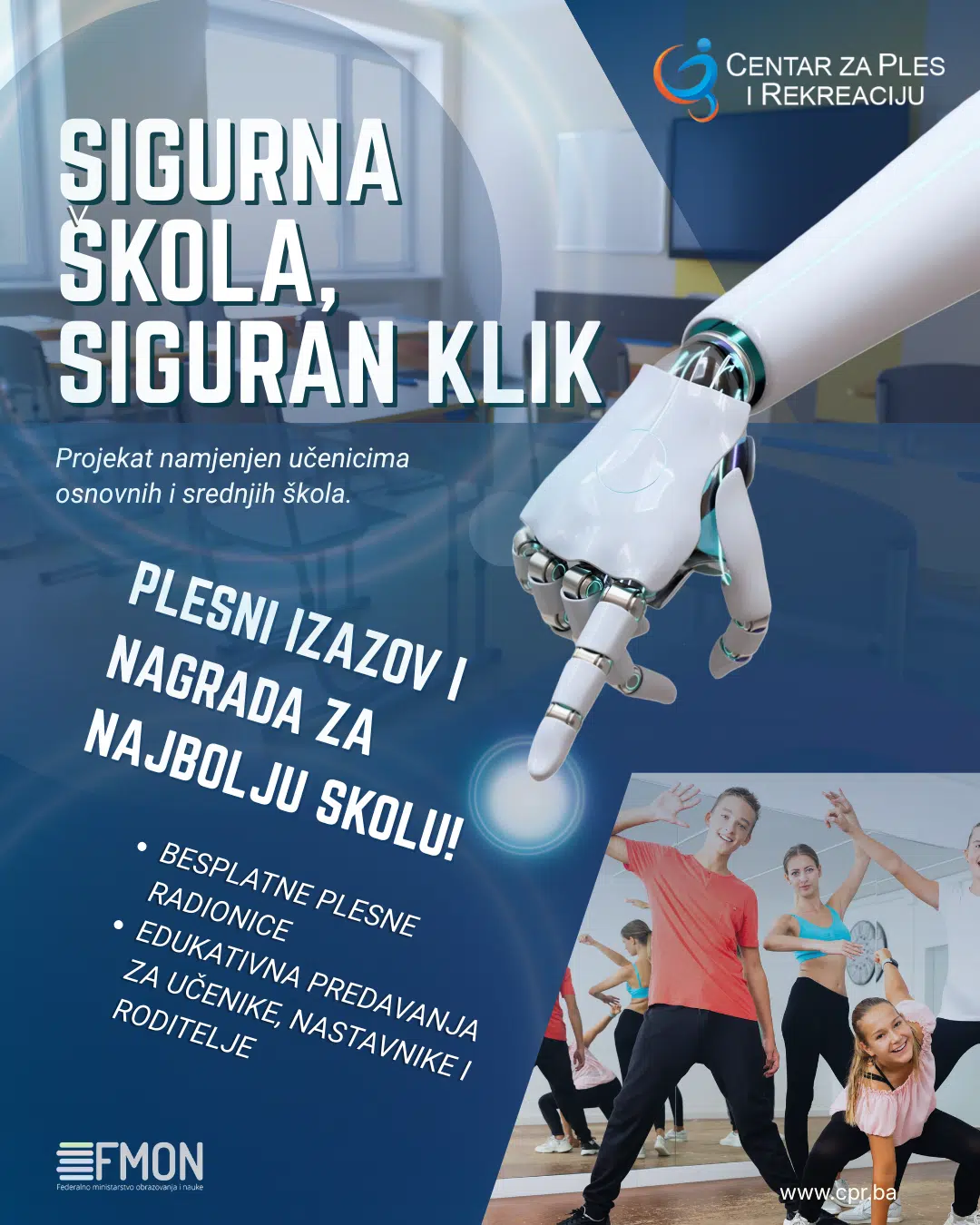„Sigurna škola – siguran klik“: Tuzlanski projekt promoviše prevenciju vršnjačkog i digitalnog nasilja kroz ples i edukaciju