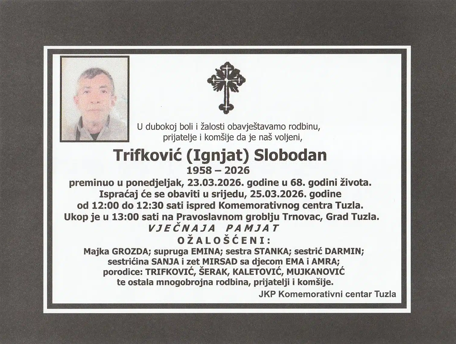 Preminuo je Slobodan Trifković