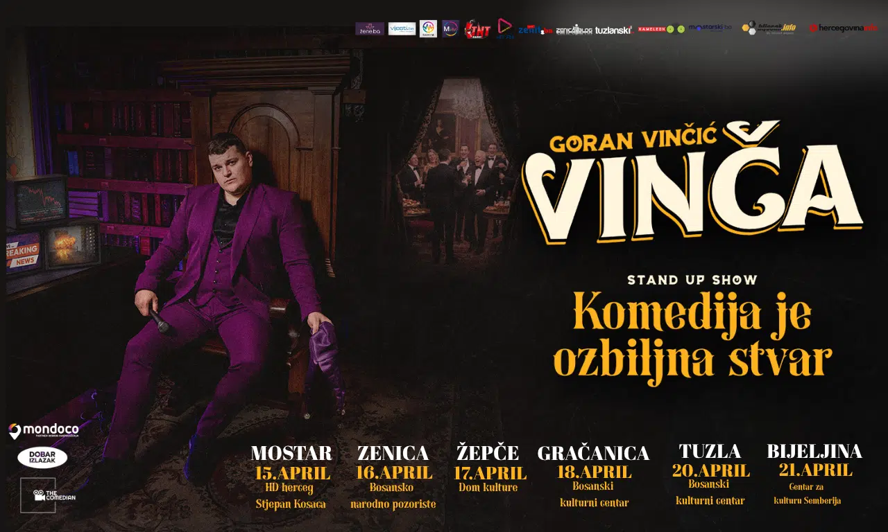 Vinča kreće na veliku BH turneju: ”Komedija je ozbiljna stvar” stiže u devet gradova