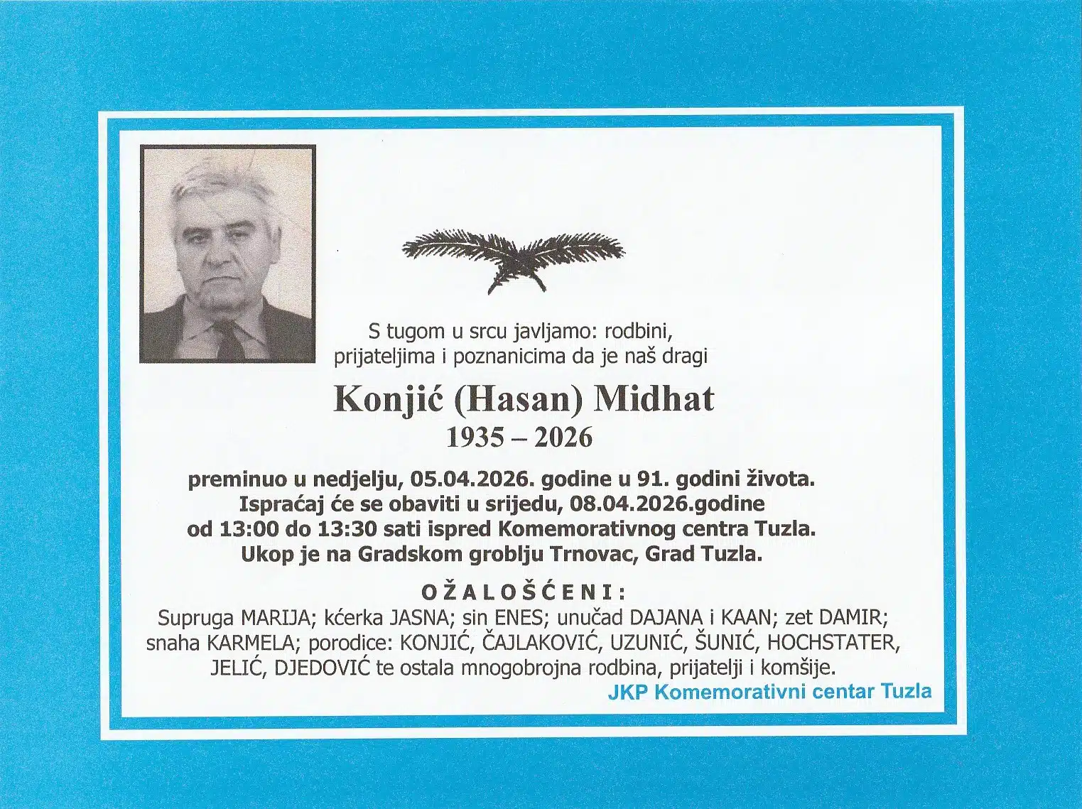 Premino je Midhat Konjić