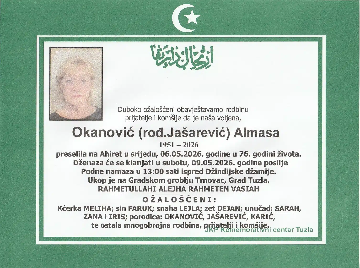 Preminula je Almasa Okanović