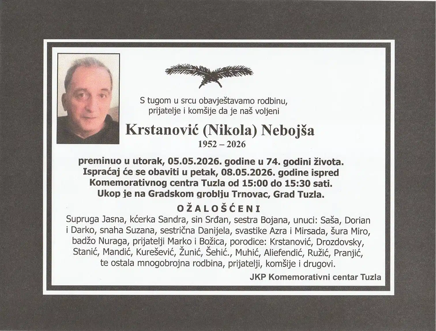 Preminuo je Nebojša Krstanović