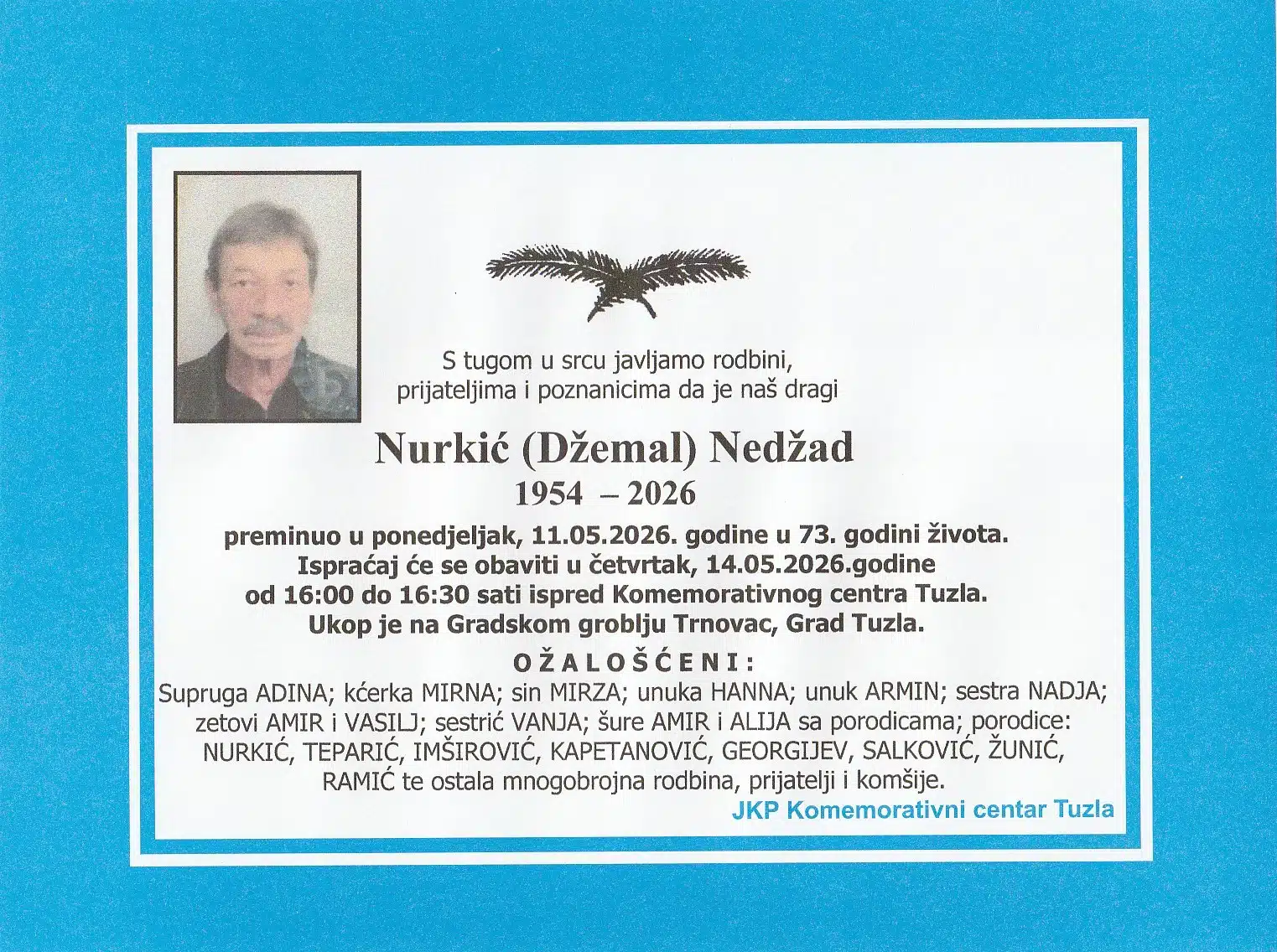 Preminuo je Nedžad Nurkić