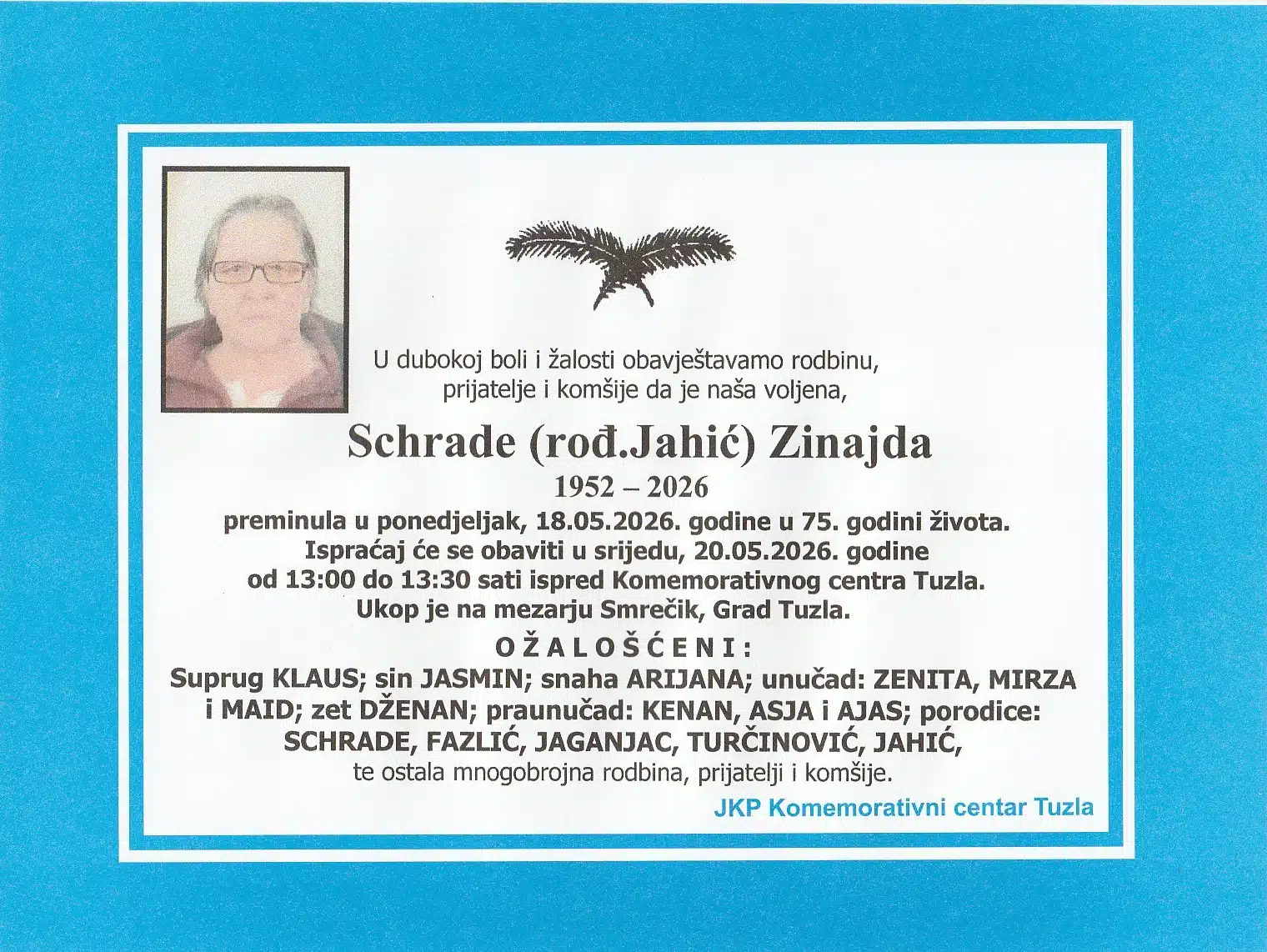 Preminula je Zinajida Schrade