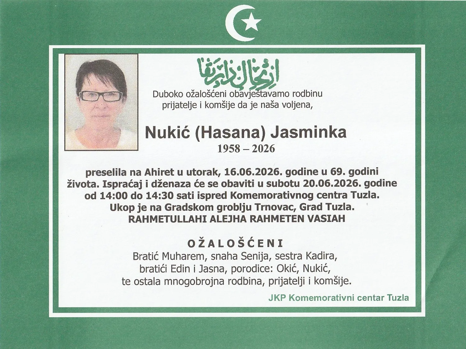 Preminula je Jasminka Nukić