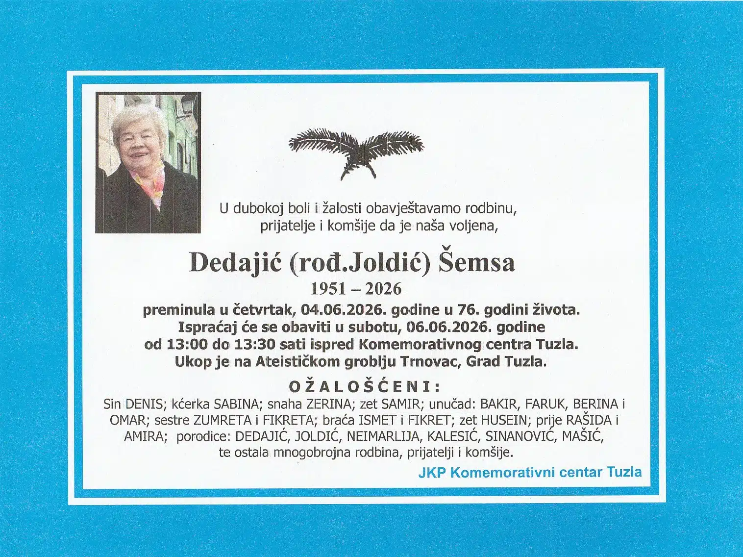 Preminula je Šemsa Dedajić