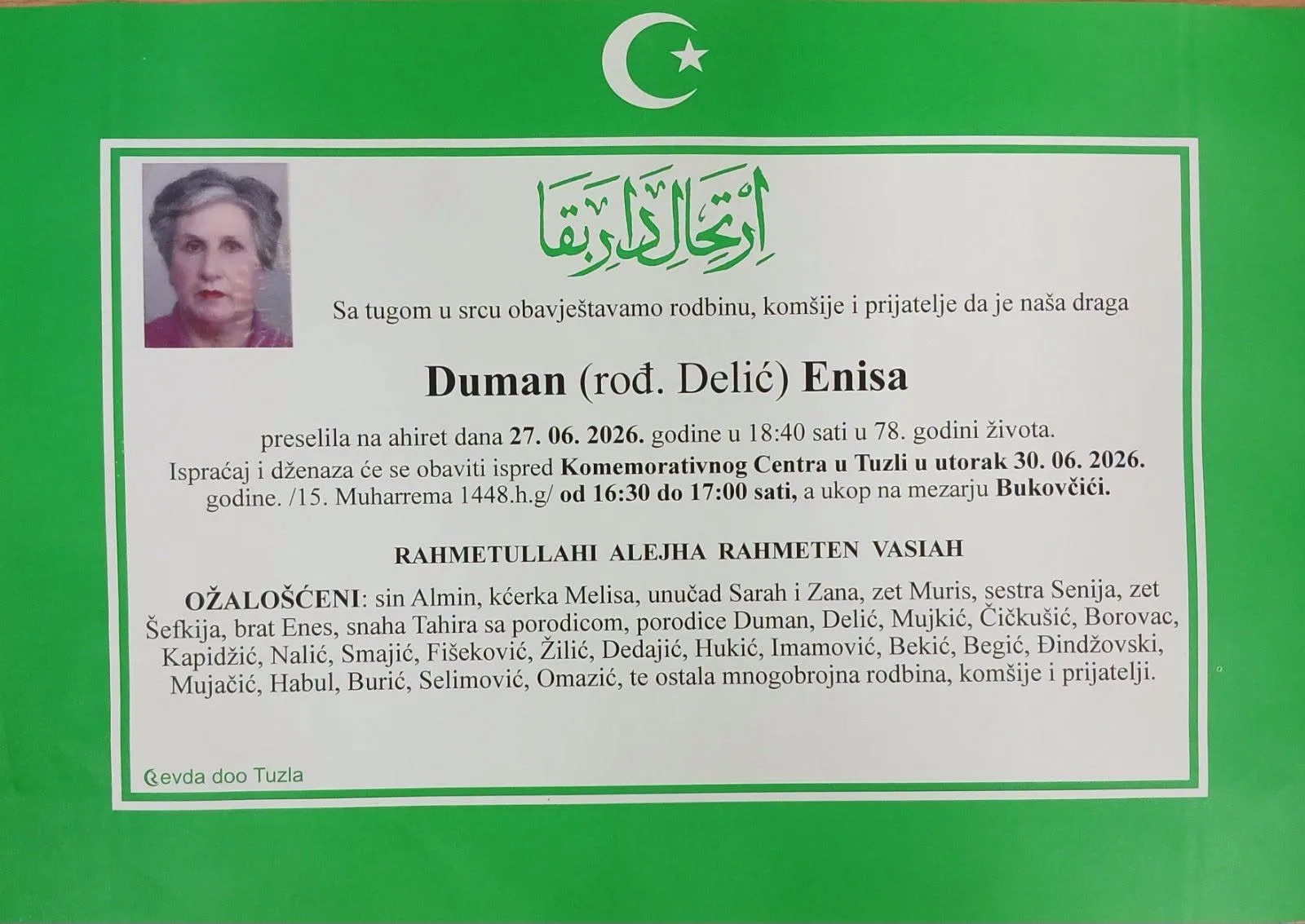 Preminula je Enisa Duman