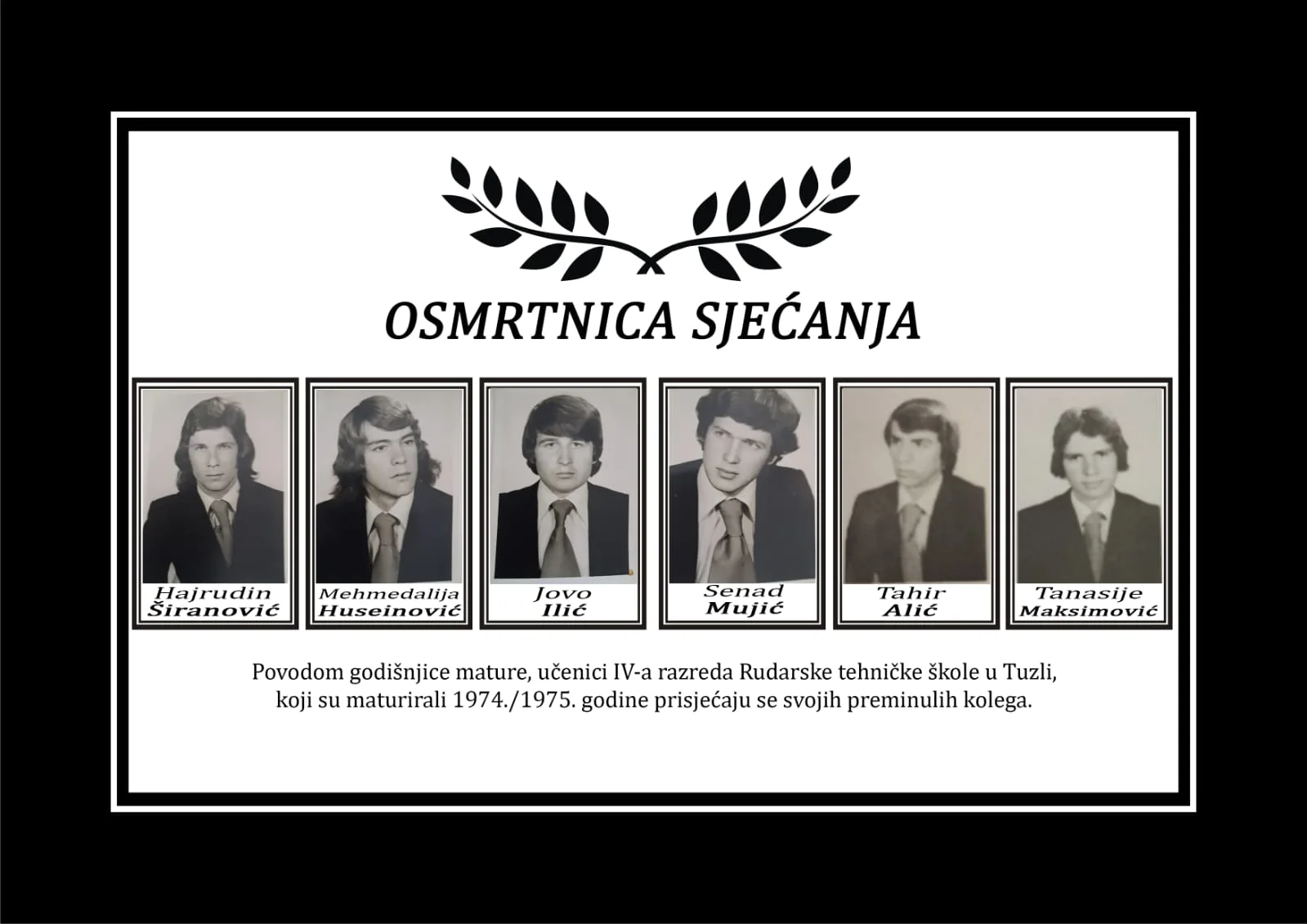 Generacija iz Tuzle odala počast preminulim školskim prijateljima