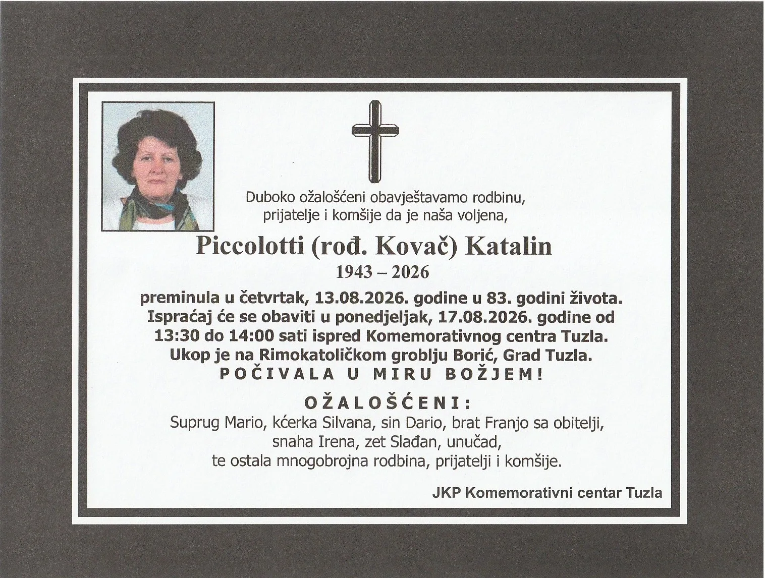 Preminula je Katalin Piccolotti