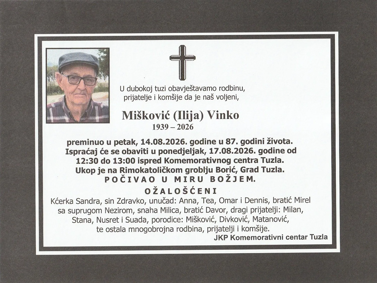 Preminuo je Vinko Mišković