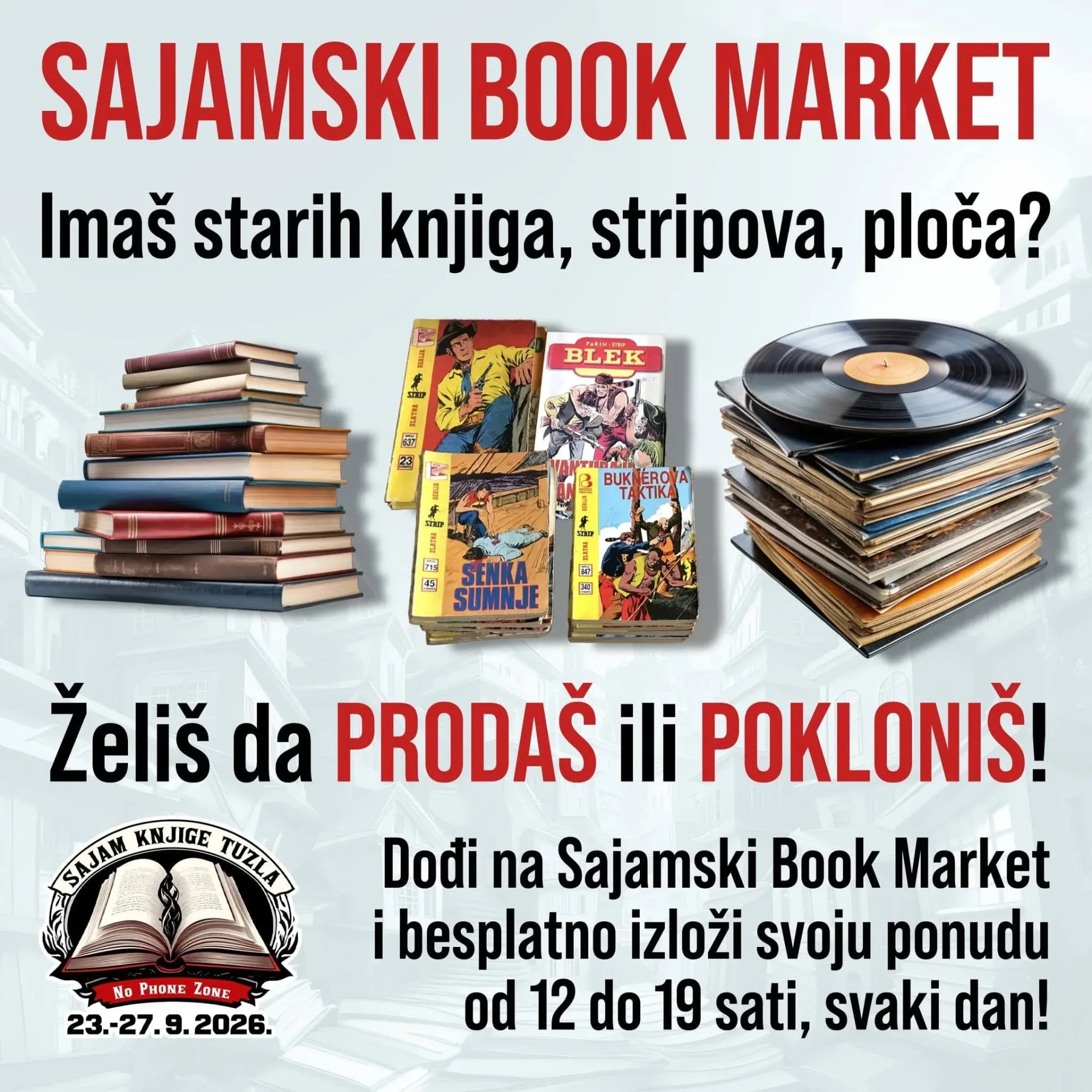 Imate stare knjige, stripove ili ploče? Donesite ih na Sajamski Book Market u Tuzli