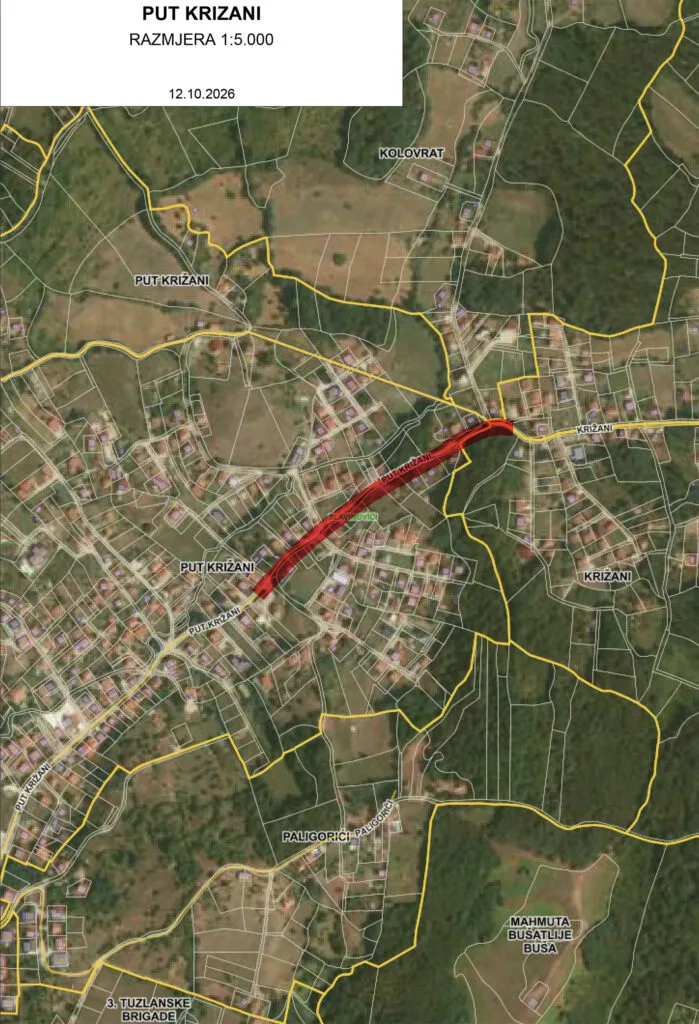 Počinje sanacija putne infrastrukture u dijelu ulice Put Križani u MZ Slavinovići