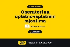 Mozzart d.o.o. zapošljava: Operateri na uplatno-isplatnim mjestima (Cijela BiH)